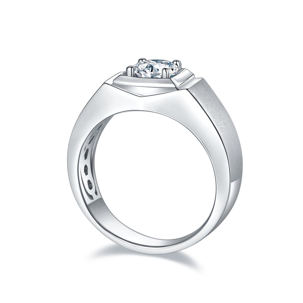 Ancestral model S925 silver plated platinum moissanite diamond men's ring 1 carat D-grade